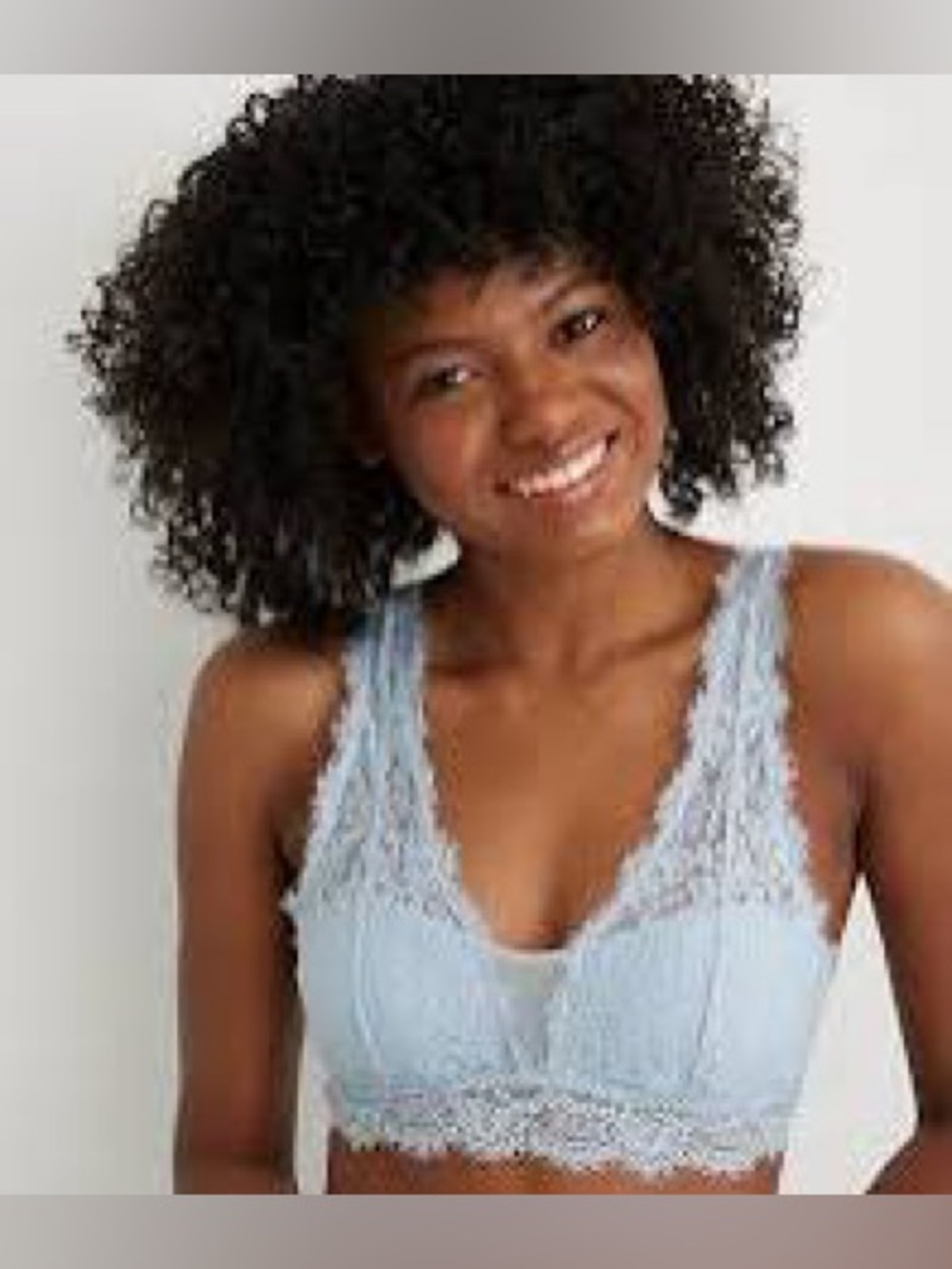 Aerie Eyelash Lace Padded Plunge Bralette in Light Blue, AE, romantic, sexy bra